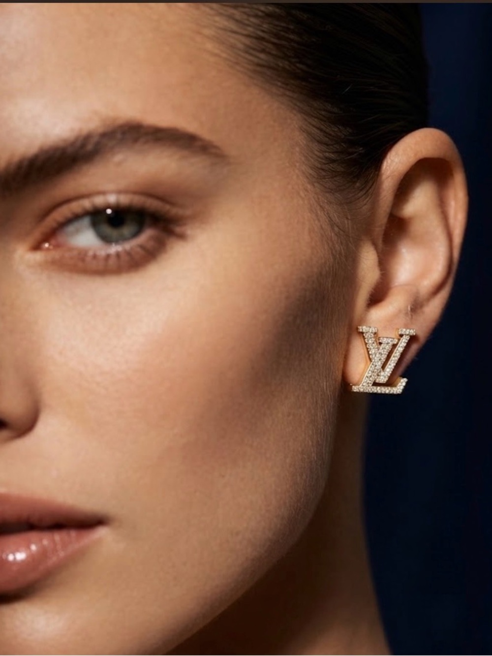 Louis Vuitton Crystal Embed Stud Earrings